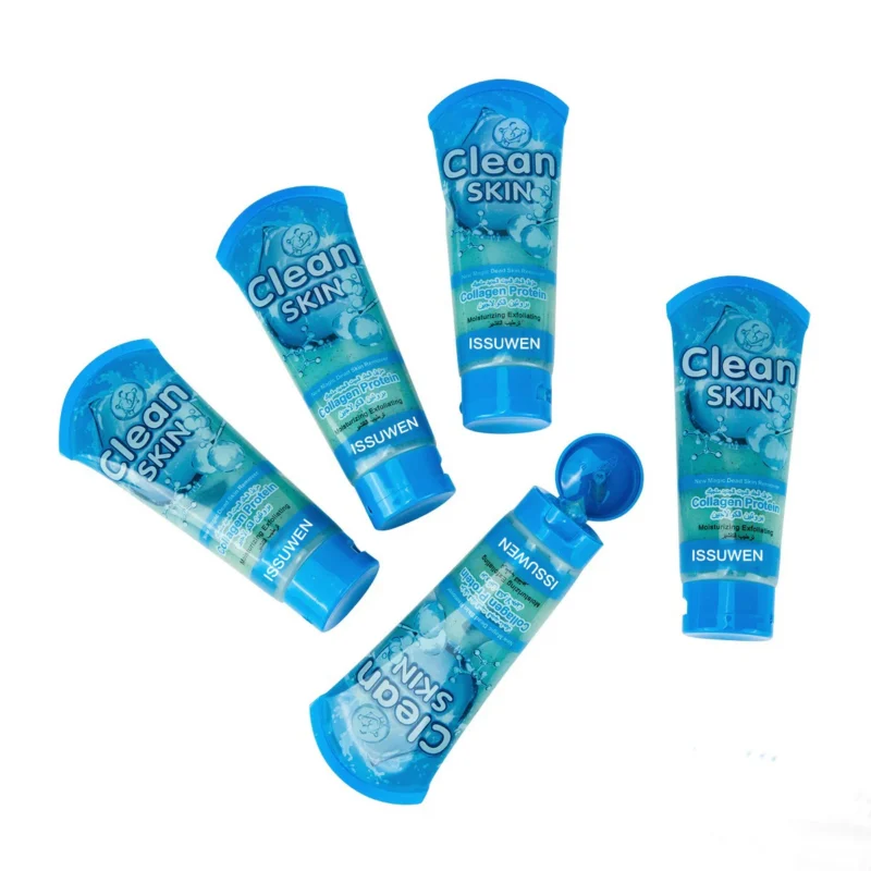 exfoliating-gel-blackhead-remover-collagen-protein-face-scrub-iss-cyus4dxm-1 ISSUWEN Exfoliating Gel with Collagen Protein for Blackhead Removal and Deep Pore Cleansing, refreshing texture for whitening and moisturizing.