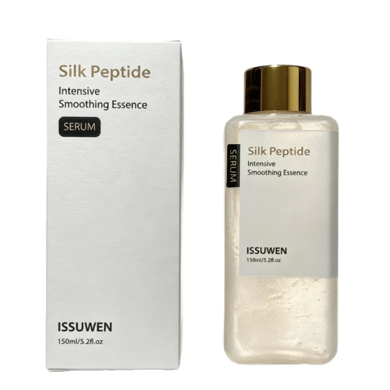 silky-peptide-toner-essence-150ml-iss-29cbsup2-1 ISSUWEN Silk Peptide Intensive Smoothing Essence 150ml bottle with golden pearl texture for deep hydration and anti-aging